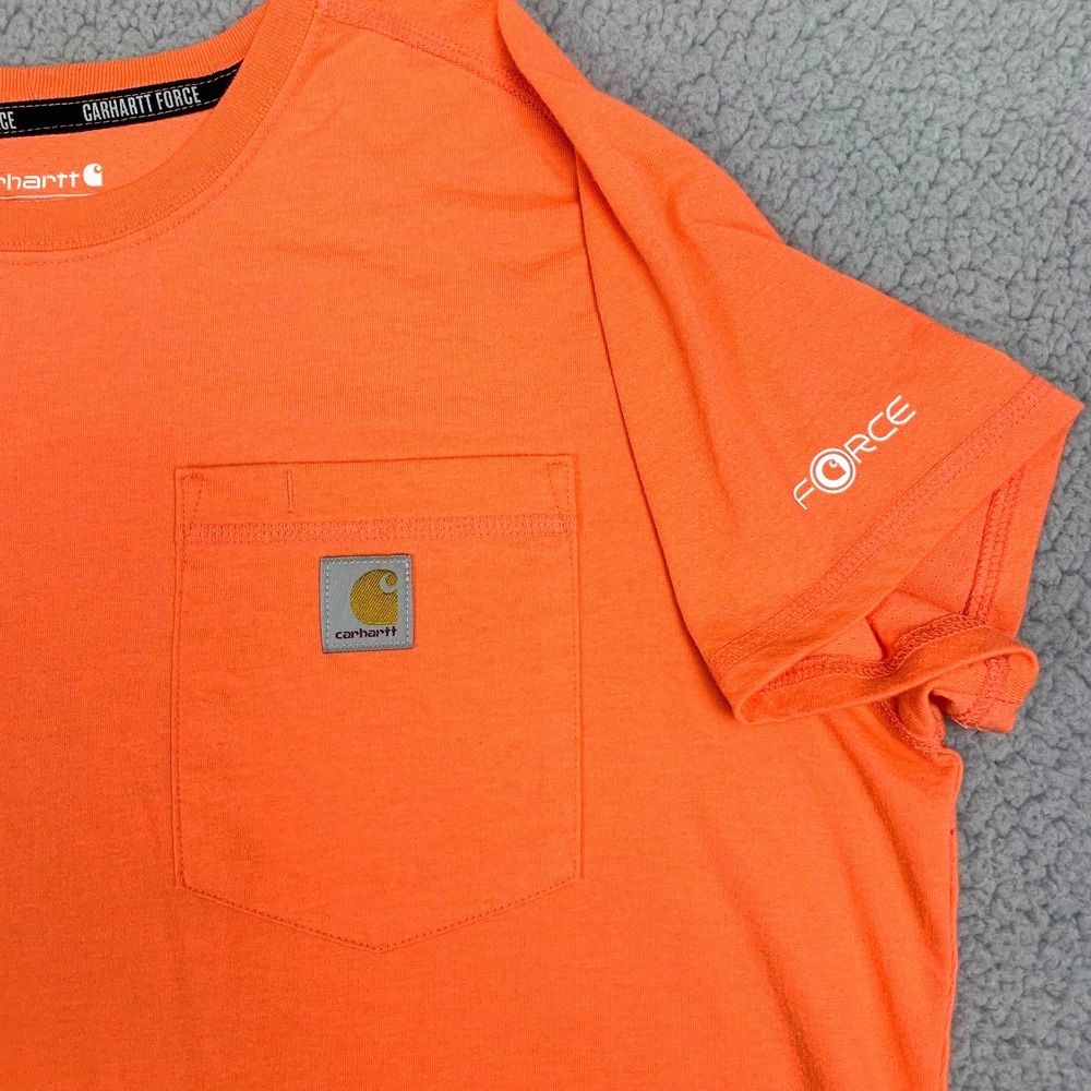 Carhartt TK6652-W T-Shirt Womens L Orange Force Color Enhanced Relaxed Fit Logo - Picture 4 of 9